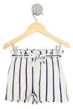 shorts Zara kids bicolor com cós com elástico e faixa na cintura