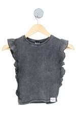 blusa Zara kids cinza com babado