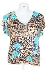 blusa afarra feminina estampada com aplique e babado