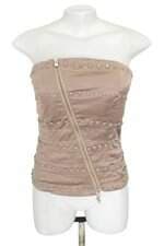 blusa sem alças feminina marrom com aplique