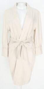 vestido Le Lis Blanc feminino bege com bordado e faixa na cintura