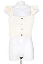 cropped de tricô Renner feminino off white com aplique