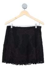 saia Le Lis Blanc feminina preta  com bordado