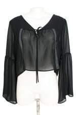 blusa aquamar feminina preta com transparência