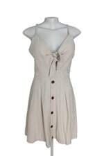 Vestido Viscolinho bege com bojo