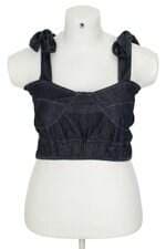 blusa cropped que linda feminina azul
