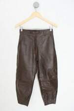 calça de couro pele mania feminina marrom