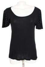 blusa Maria Filó feminina preta com aplique