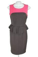 vestido next feminino bicolor com babado e forro