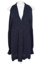 vestido Le Lis Blanc feminino azul com aplique e recortes