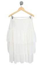 saia enfim feminina off white com babado