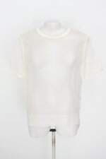 blusa Osklen feminina off white com barra mullet e transparência