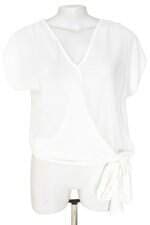 blusa Shoulder feminina branca com laço