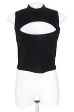 blusa Zara feminina preta com recortes