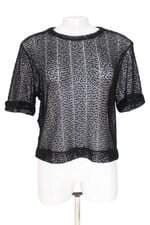 blusa Le Lis Blanc feminina preta com paetê e transparência
