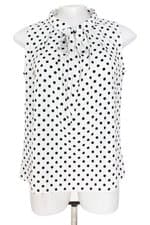 blusa m.bella feminina branca com poas e laço