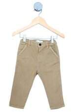calça de sarja Zara kids bege com cós com elástico