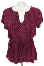 blusa Tommy Hilfiger feminina estampada com faixa na cintura e pregas