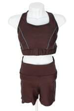 conjunto fitness Body For Sure feminino marrom com bojo