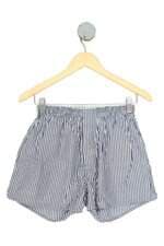 shorts Uniqlo feminino listrado com fenda