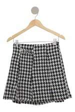 Minissaia em Tweed feminina preta e branca