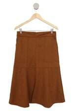 saia feminina marrom com fenda