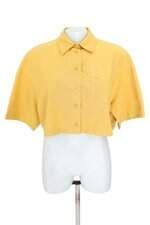 camisa cropped Zara feminina amarela