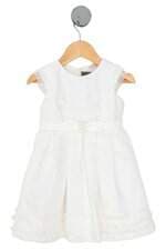 vestido petit cherie kids branco com bordado e laço