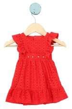 vestido tile baby vermelho com bordado