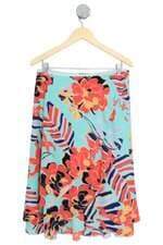 saia may b feminina floral com forro