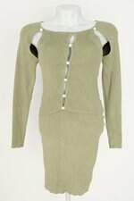 conjunto duas peças mamô feminino verde com aplique e recortes