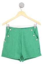 shorts feminino verde com aplique