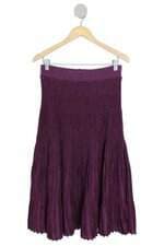 saia ana gonçalves feminina roxa com plissado