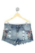 shorts jeans Renner feminino azul com bordado