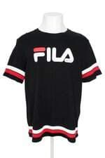 camiseta fila masculina preta com silk