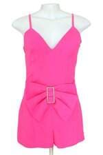 macaquinho Achados da Paula feminino rosa com laço