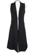colete alongado linho fino feminino preto