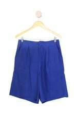 bermuda Zinzane feminino azul com pregas