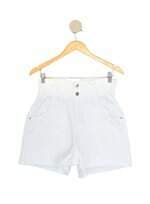 shorts Zara feminino branco com cós com elástico