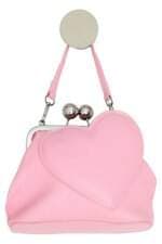 Bolsa de Mão Aplique de Coração Rosa