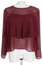 Blusa Marsala em Tule de Poá com Babado