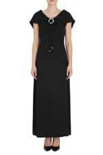 vestido flor linda feminino preto com aplique e fenda