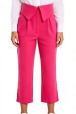 calça de tecido feminina rosa
