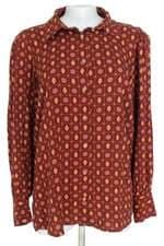 Camisa Marrom Estampada Com Manga Bufante Renner