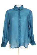 Camisa em Voil Azul Renner