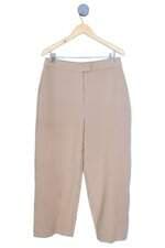 Calça Pantalona De Alfaiataria em Crepe Bege Renner