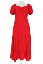 Vestido Midi Reto Com Manga Bufante Vermelho C&A