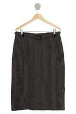 Saia Tricô Guinho's feminina preta com cinto e forro