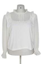  Blusa Off White em Chiffon Plus Size Quintess