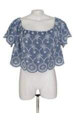 cropped You Com feminino azul com bordado e forro